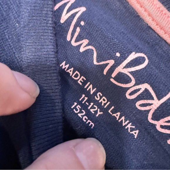 Mini Boden Navy Dress W/ Striped Pockets & Sleeves Sz 11-12 Yrs - Picture 3 of 10